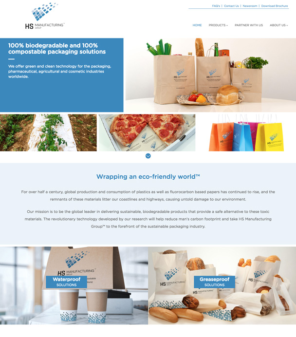Screenshot of the HSMG homepage