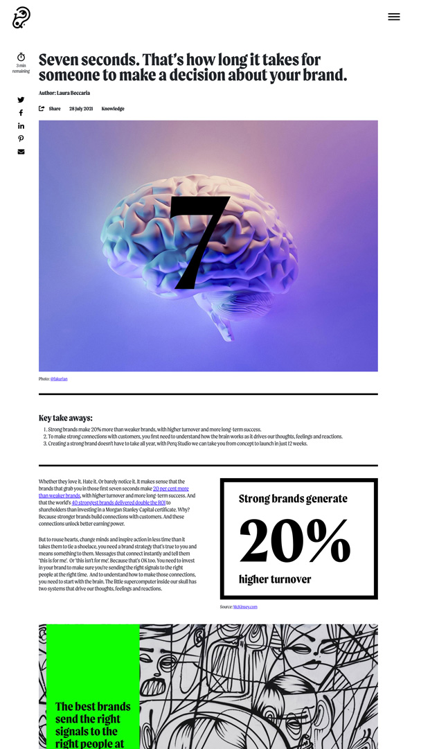 Screenshot of a Perq Case Study page