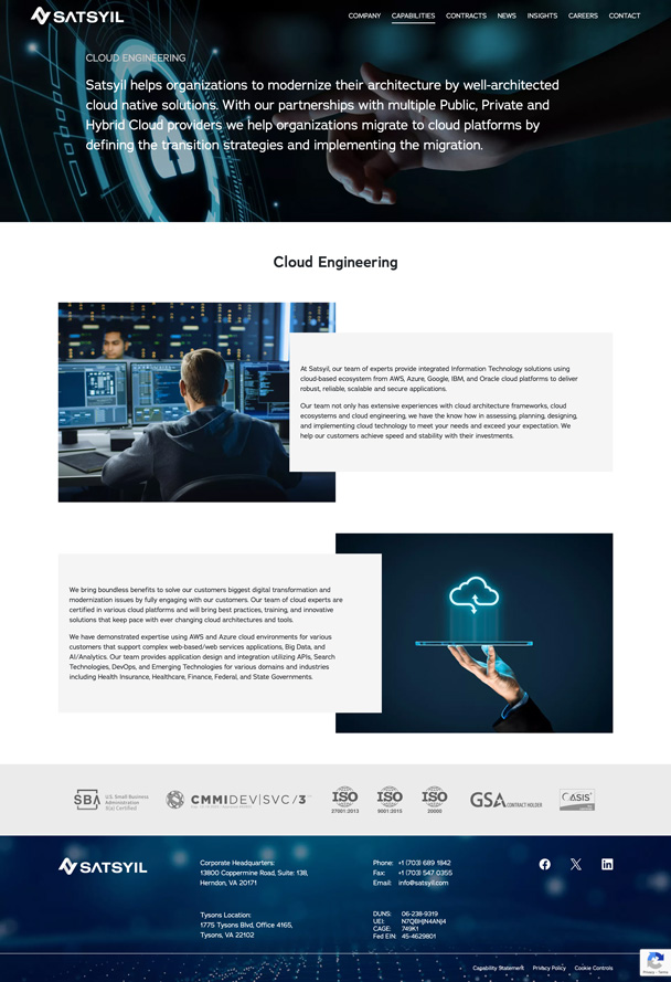 Screenshot of the Satsyil careers page