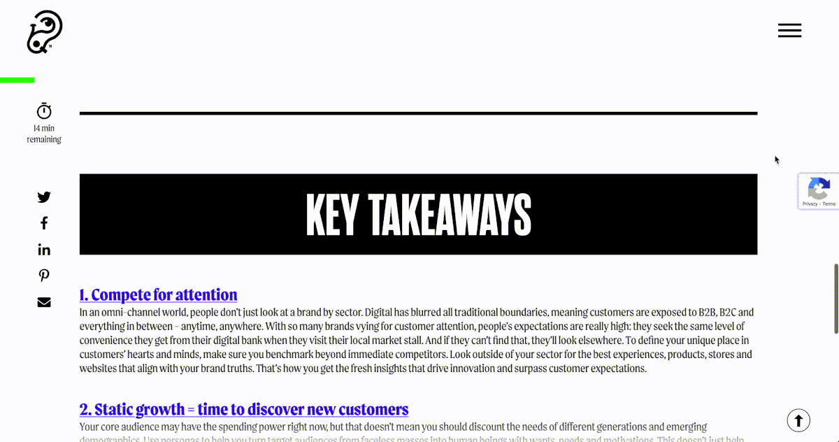 Animation showing the Perq case study signup